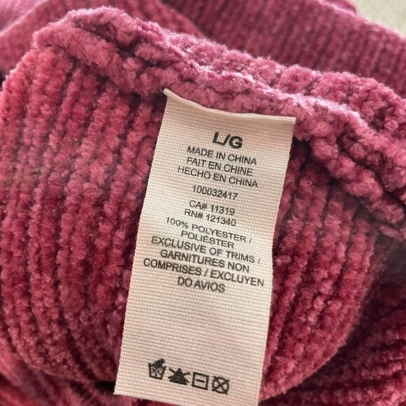 Garage Women's Dark Pink Fuzzy Cropped Sweater-Sz L - Picture 4 of 4